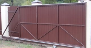 Купить откатные ворота из профнастила Кропоткин, цена от 1790 руб.