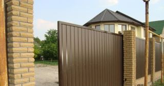 Купить откатные ворота из профнастила Кропоткин, цена от 1790 руб.