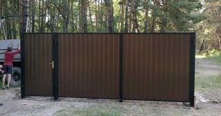 Купить распашные ворота из профнастила Кропоткин, цена от 2790 руб.